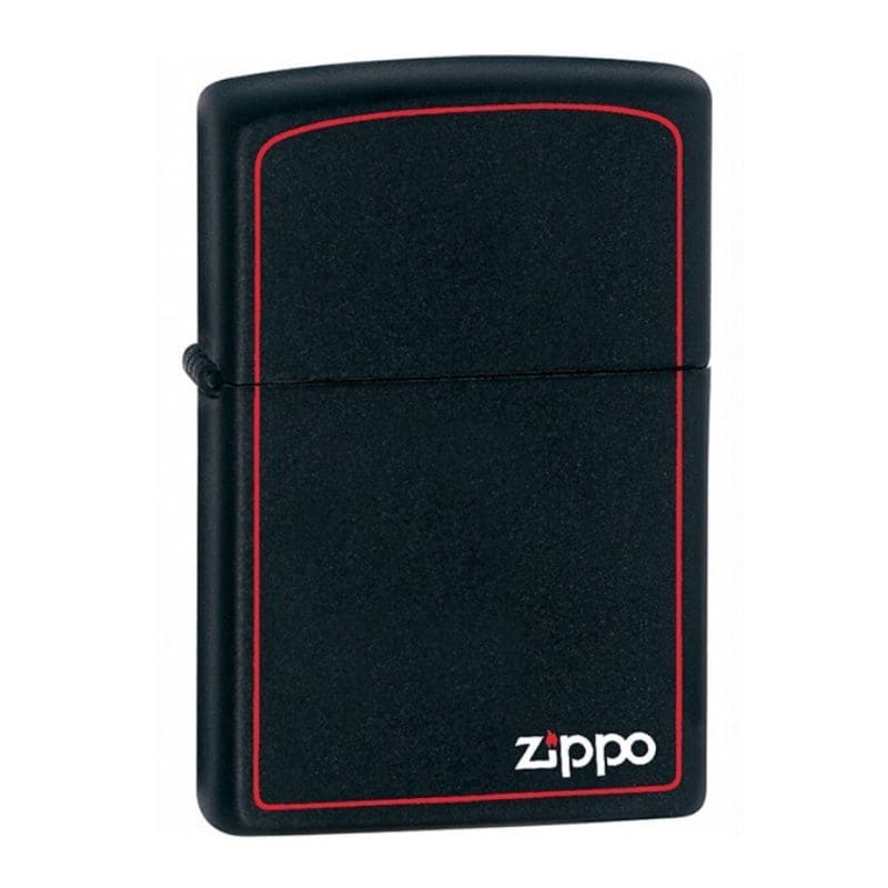 Encendedor Zippo Negro Mate Con Borde Rojo