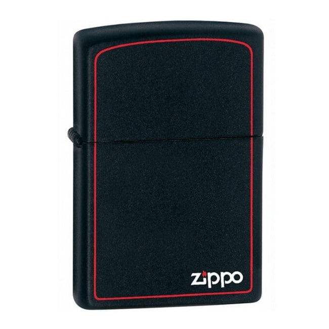 Encendedor Zippo Negro Mate Con Borde Rojo
