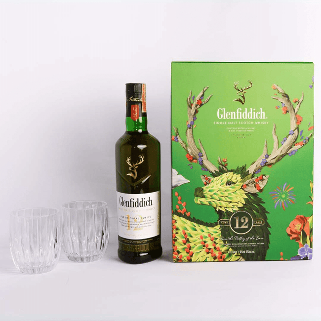 Glenffidich 12 años Gift Pack con vasos